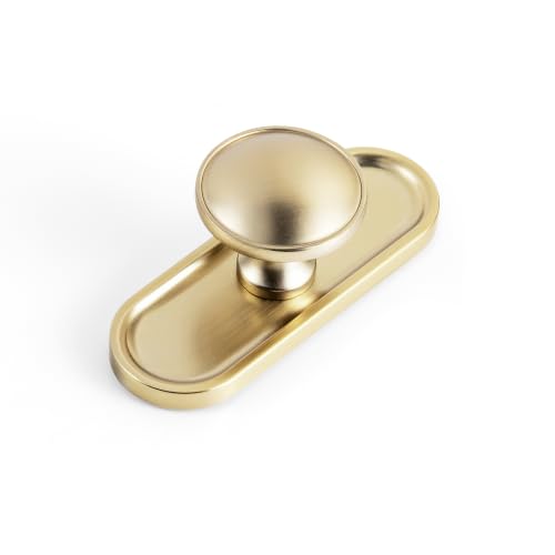 6Pack Champagne Bronze Cabinet Knobs with Backplate Drawer knobs - color: Champagne Bronze, style: Recessed Edge