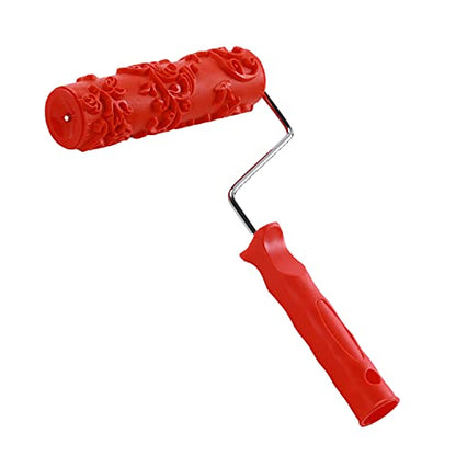 Utoolmart 7" Home Wall Rubber Paint Roller 175mm Wooden Grain Painting Roller with Plastic Handle 1Pcs - size: EG171T