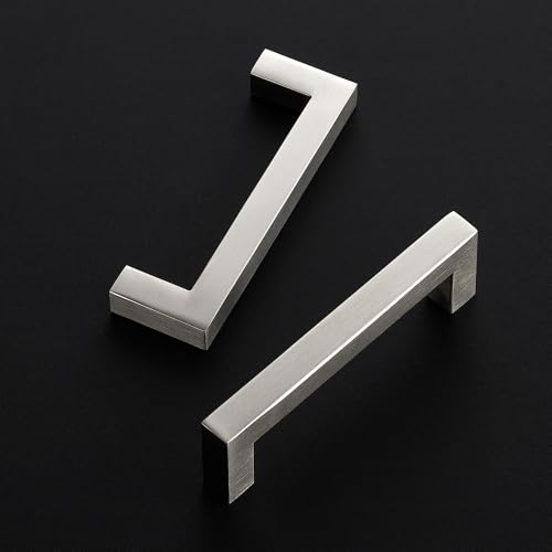Ravinte Brushed Nickel Square Pulls Cabinet Handles,4 Inch,30 Pack - color: Brushed Nickel, size: 4 Inch Hole Center