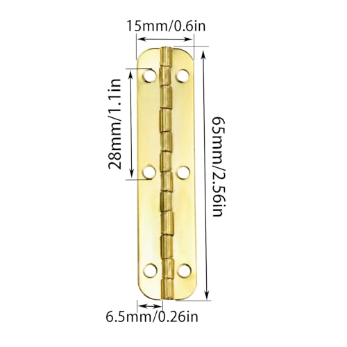 6 Pcs Small Piano Hinge, 2.56 in with Mounting Screws