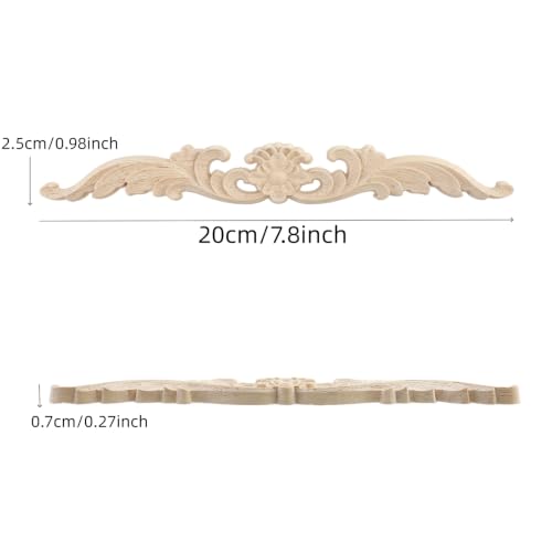 Wood Carved Onlays Appliques (Style5,4 pcs) - style: Style5,4 pcs