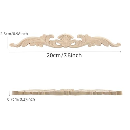 Wood Carved Onlays Appliques (Style5,4 pcs) - style: Style5,4 pcs