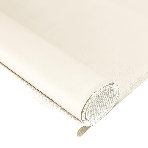 Faux Leather, Marine Vinyl PVC Leather for DIY Upholstery, Sofa Car Boat Seat Repair, Waterproof & Easy to Clean, White (1 FT 55x12 Inch) - color: White, size: 1Ft (55x12inch)