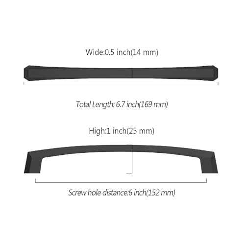 Asidrama 10 Pack 6 inch Matte Black Kitchen Cabinet Handles - color: Matte Black, size: 6" Hole Center(152mm)