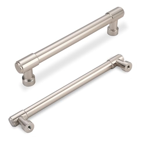 10 Pack 5 Inch(128mm) Kitchen Cabinet Handles Brushed Satin Nickel Cabinet Pulls Alloy Drawer Pulls Solid Cabinet Hardware - color: Brushed Satin Nickel, size: 5'' Hole Center(128mm)