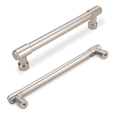 10 Pack 5 Inch(128mm) Kitchen Cabinet Handles Brushed Satin Nickel Cabinet Pulls Alloy Drawer Pulls Solid Cabinet Hardware - color: Brushed Satin Nickel, size: 5'' Hole Center(128mm)