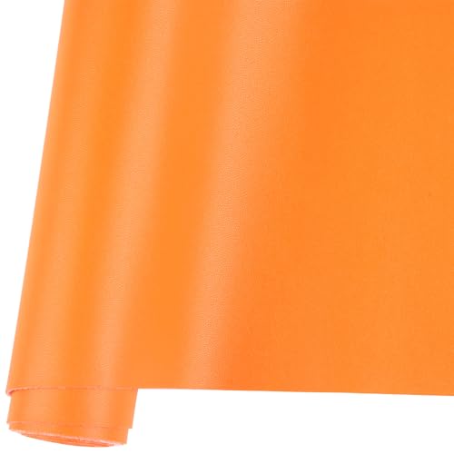 Ramya Smooth Solid Color Orange Faux Leather Sheets 1Rolls 12"x 53" (30cm x 135cm),Faux Leather is Great for Handmade DIY Craft Projects, Bows,Leather Earrings (Orange) - color: Orange