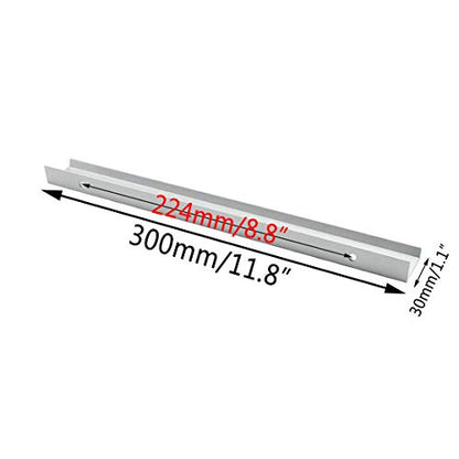 11.8 Inch Finger Pull 6Pcs, 8.82 Inch Hole Centers, Aluminum Alloy, Silver - color: Silver, size: 300mm/11.8", style: Straight Edge