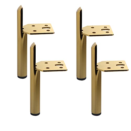 Osring 6 Inch Furniture Cabinet Legs, Side-Mounted Metal Table Feet Gold - color: Gold, size: 6 Inch