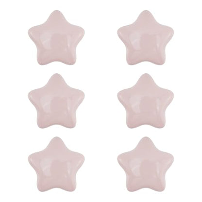 Dnyta 6 Pcs Star Shaped Ceramic Knobs Glossy Ceramic Pulls Drawer Knobs - style: Pink,Star Shaped