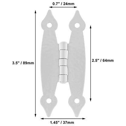 Murtenze 3.5 Inch White Antique H Hinges, 4 Pack - color: White