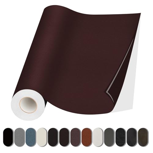 Lifeshoon Leather Repair Patches, Self Adhesive Vinyl for Couches Furniture - color: Dark Brown, size: 3.5X79 inch