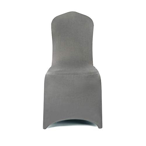 Peomeise 6pcs Stretch Spandex Chair Cover for Wedding Party Dining Banquet Event (Grey, 6) - color: Grey, size: 6PCS