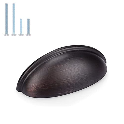 Probrico 10 Pack Oil Rubbed Bronze Cabinet Pulls Bin Cup Drawer Handles, Cabinet Cup Handles 3 Inch Holes Drawer Handles and Knobs, Kitchen Cabinet Hardware - color: Oil Rubbed Bronze