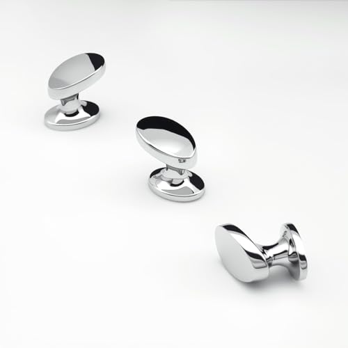 10 Pack Cabinet Knobs Polished Chrome 1-1/6 Inch(30mm) Length Solid Zinc Alloy Drawers Pulls Dresser Knobs Kitchen Cupboard Bathroom Furniture Hardware - color: 10pack - Polished Chrome, size: Knob