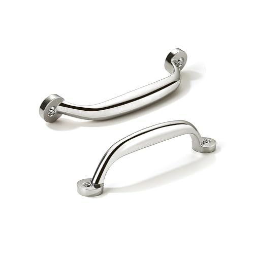 10 Pack 3-3/4 inch Hole Center Polished Nickel Cabinet Pulls - Heavy Duty Solid Drawer Hardware Handles Kitchen Vanity Bathroom Handles - color: Polished Nickel, size: 3-3/4"(96mm) Hole Center