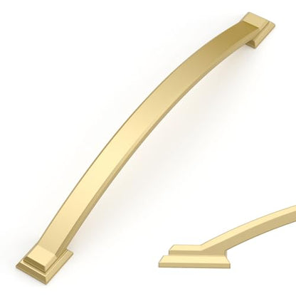Amerdeco 10 Pack Brushed Gold Cabinet Pulls 7" - color: Brushed Gold, size: 7" hole center