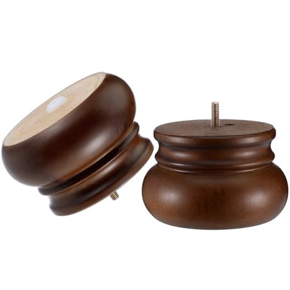 4 Pack 3 Inch Solid Wood Furniture Leg Brown