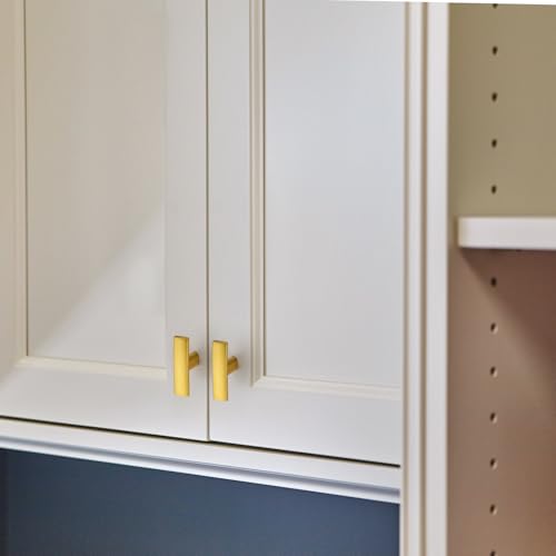 10 Pack Gold Cabinet Knobs 1-3/4 Inch Brushed Brass Curved Drawer Knobs - color: Brushed Brass&Curved