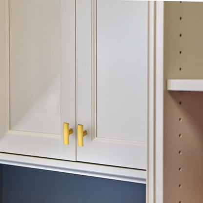 10 Pack Gold Cabinet Knobs 1-3/4 Inch Brushed Brass Curved Drawer Knobs - color: Brushed Brass&Curved