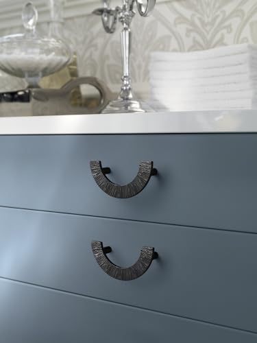 Goo-Ki 3 Inch(76 mm) Hole Centers Luxurious & Sturdy Zinc Alloy Cabinet Handls,Matt Black Cabinet Pulls in Unique Curved Design, 6 Pack - color: Matt Black, size: 3'' Hole Centers