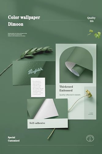 Dimoon 236''x17.7'' Green Peel and Stick Wallpaper Contact Paper Modern Self Adhesive Wall Paper Removable Renter Friendly Textured Solid Color Shelf Cabinet Vinyl Roll (236''x17.7'',Dark Green) - color: Dark Green, size: 17.7" x 236"