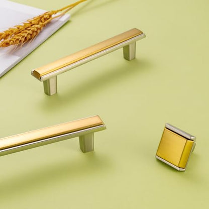 Gold and Nickel Cabinet Pulls Drawer Handles 3-3/4 Inch 5 Pack 2281 - color: Gold & Brushed Nickel, size: 3-3/4 In Hole Distance, style: 5 Pack