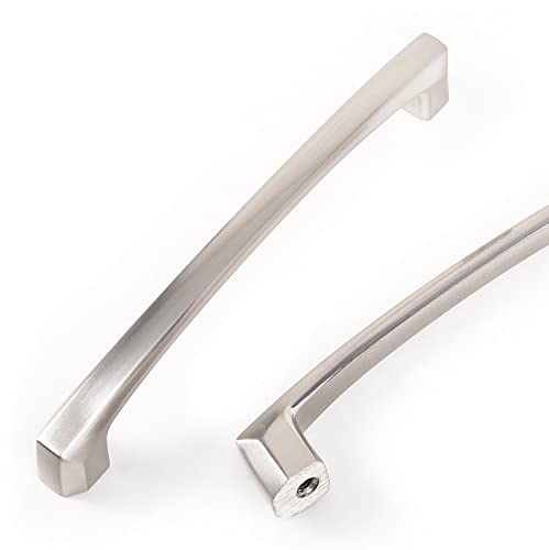 COTYKILEY 10 Pack 7Inch(177mm) Brushed Satin Nickel Kitchen Cabinet Handles Silver Cabinet Pulls Cabinet Door Handles Kitchen Cabinet Hardware Cupboard Drawer Pulls Dresser Handles - color: Brushed Satin Nickel, size: 7" Hole Center（177MM）