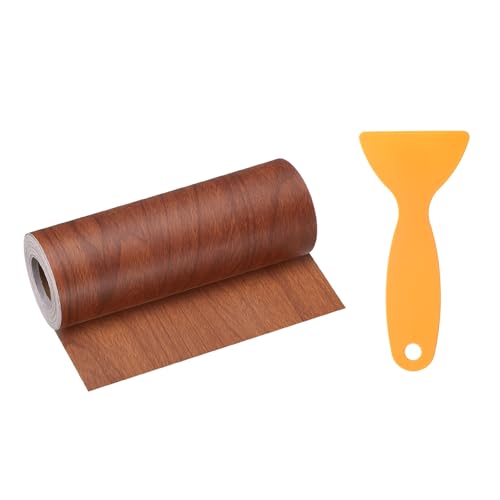 HARFINGTON Wood Grain Repair Tape 6" x 33ft Self Adhesive Repair Patch - color: Bright Brown Wood, size: 6 Inch x 33ft