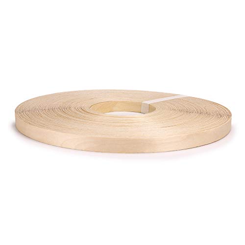Skelang Birch 3/4" X 250' Roll Wood Veneer Edge Banding Preglued Iron-On with Hot Melt Adhesive Edgebanding Flexible Wood Tape - size: 3/4" x 250'