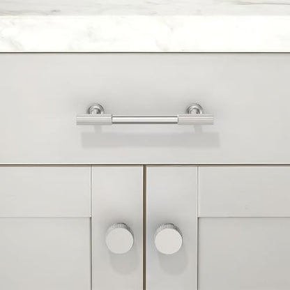 10 Pack Brushed Satin Nickel Cabinet Pulls 4 Inch(102mm) Kitchen Cabinet Handles Solid Zinc Alloy Cabinet Hardware Drawer Pulls - color: Brushed Satin Nickel, size: 4" Hole Center