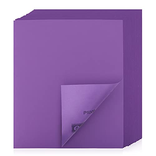 POLIWELL 1000 Grit Sanding Sheets 20 PCS 9 x 11 Inch Purple Alumina - style: 1000Girt