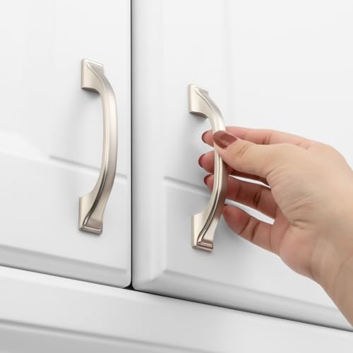 KOOFIZO 10 Pack 3 in Brushed Nickel Cabinet Pulls, Drawer Handles 1958 - color: Brushed Nickel, size: 3" CC