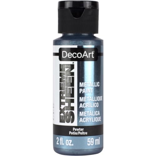 DecoArt 2 Ounce, Pewter Extreme Sheen Paint, 2 Fl Oz (Pack of 1) - color: Pewter, size: 2 Fl Oz (Pack of 1)