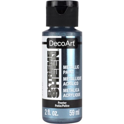 DecoArt 2 Ounce, Pewter Extreme Sheen Paint, 2 Fl Oz (Pack of 1) - color: Pewter, size: 2 Fl Oz (Pack of 1)