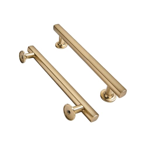 Khtumeware 10 Pack 3 Inch(76mm) Brushed Brass Cabinet Pulls - Kitchen Solid Heavy Duty Brushed Gold Cabinet Hardware for Cupboard Drawer Handles and Dresser Pulls - color: Brushed Brass, size: 3"(76mm) Hole Center
