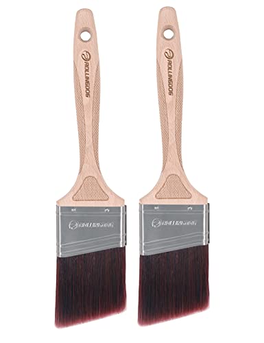 ROLLINGDOG 2.5 Inch Angled Paint Brushes for Walls (2 Pack) - color: Pack of 2