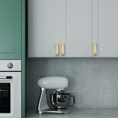 Asidrama 10 Pack 3.75 Inch(96mm) Brushed Gold Kitchen Cabinet Handles, Cabinet Pulls Kitchen Cabinet Hardware for Cupboard Drawer Pulls - color: Brushed Gold, size: 3.75" Hole Center, style: 10 Pack