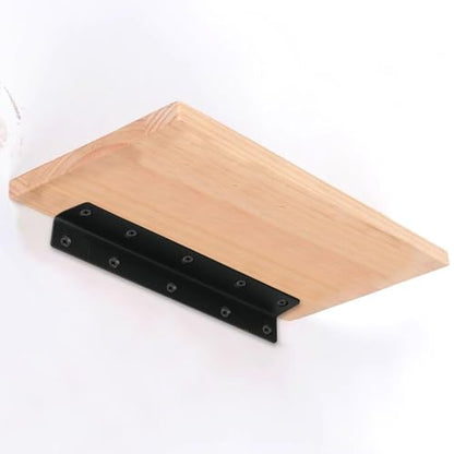 L Bracket, Heavy Duty Corner Brace, 10 Pack 8" Metal Shelf Bracket Angle Bracket for Shelves, Black Metal Braces for Wood, 200mm Overall Length - size: 8 Inch