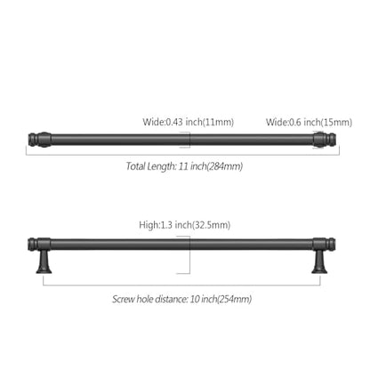 Asidrama 10 Pack 10 Inch Matte Black Kitchen Cabinet Handles - color: Matte Black, size: 10" Hole Center(254mm)