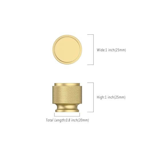 Asidrama 30 Pack Brushed Gold Zinc Alloy Knurled Dresser Knobs Cabinet Hardware for Dresser Drawers - color: Brushed Gold, style: 30 Pack