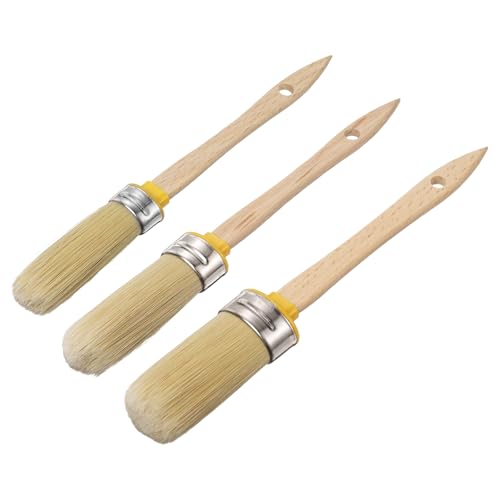 uxcell 3Pcs Wax Paint Brushes Chalk Stencil Brush Oval PET - size: 2 x 0.7 Inch/2.1 x 0.8 Inch