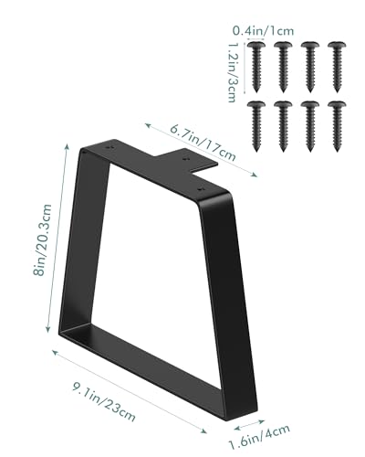 Metal Short Table Legs 8 Inch, Trapezoid Desk Legs DIY Sofa/Bench/Stool - size: 8 Inch Legs