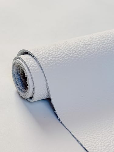 12'' x 24'' Genuine Full Grain Cowhide Leather Sheet — Soft Leather for Upholstery Repair, Handbags, Wallets, Sewing, Crafts, & DIY Projects — 1.1-1.3mm (3oz) Pre-Cut (White, 1 Piece) - color: White, size: 1 Piece