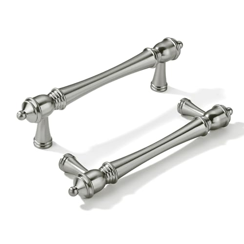 khtumeware 10 Pack 3 inch(76mm) Hole Center Brushed Nickel Cabinet Pulls Heavy-Duty Solid Satin Nickel Cabinet Hardware Drawer Pulls Hardware Suitable for Kitchens bathrooms - color: Brushed Nickel, size: 3inch(76mm) hole center