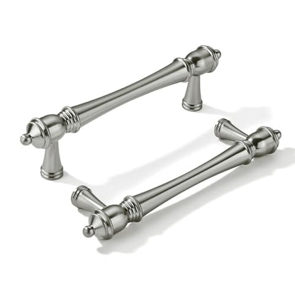 khtumeware 2 Pack 3 inch(76mm) Hole Center Brushed Nickel Cabinet Pulls Heavy-Duty Solid Satin Nickel Cabinet Hardware Drawer Pulls Hardware Suitable for Kitchens bathrooms - color: Brushed Nickel, size: 3inch(76mm) hole center