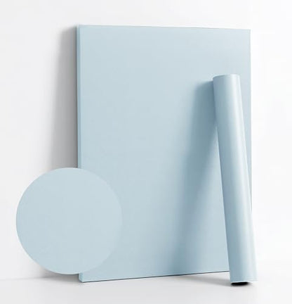 Dimoon 236''x17.7'' Blue Peel and Stick Wallpaper Contact Paper Modern Self Adhesive Wall Paper Removable Renter Friendly Textured Solid Color Shelf Cabinet Vinyl Roll (236''x17.7'',Light Blue) - color: Light Blue, size: 17.7" x 236"