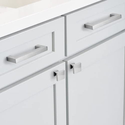 homdiy Brushed Nickel Cabinet Knobs 5 Pack Satin Nickel Square Knobs - color: Nickel Knobs, size: 5 Pack