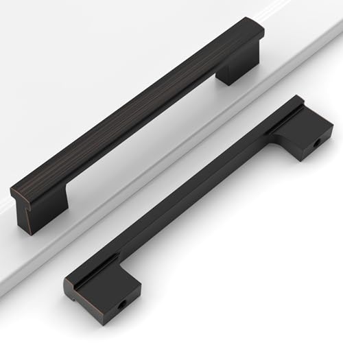 12 Pack 5"(128mm) Oil Rubbed Bronze Cabinet Pulls Kitchen Cabinet Handles Oil Rubbed Bronze Drawer Pulls Cupboard Hardware for Cabinets CK0015 - color: Oil Rubbed Bronze, size: 5 Inch Hole Center