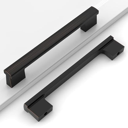 12 Pack 5"(128mm) Oil Rubbed Bronze Cabinet Pulls Kitchen Cabinet Handles Oil Rubbed Bronze Drawer Pulls Cupboard Hardware for Cabinets CK0015 - color: Oil Rubbed Bronze, size: 5 Inch Hole Center